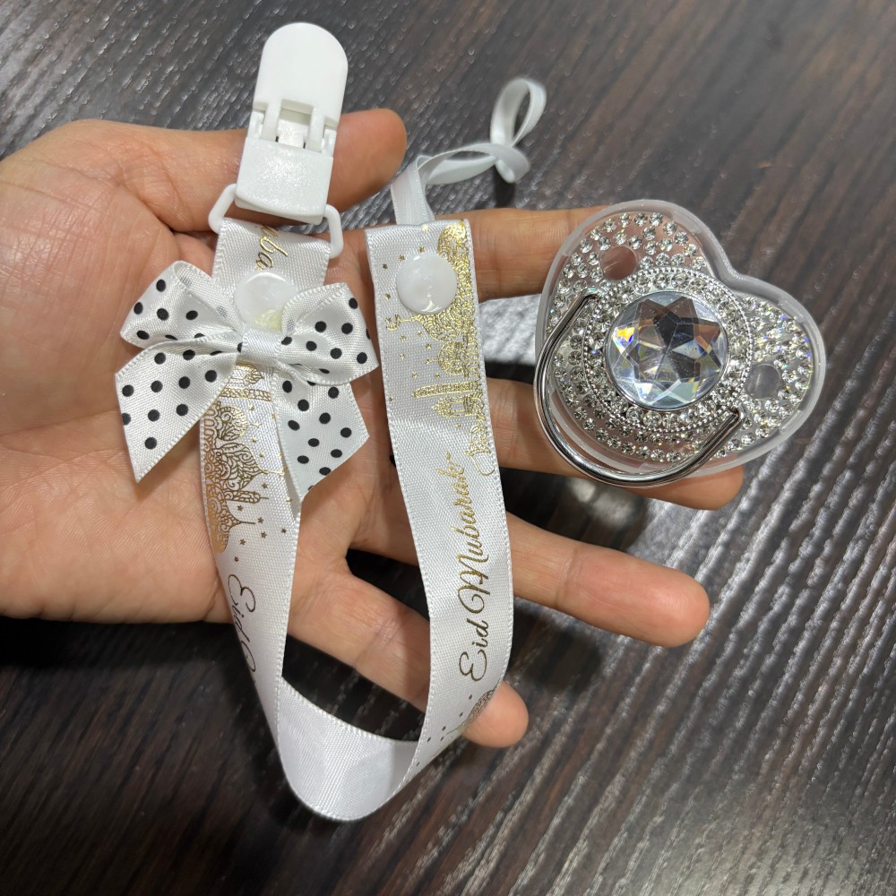 Baby Products To Gift - Sucette et attache-sucette dorés scintillants pour