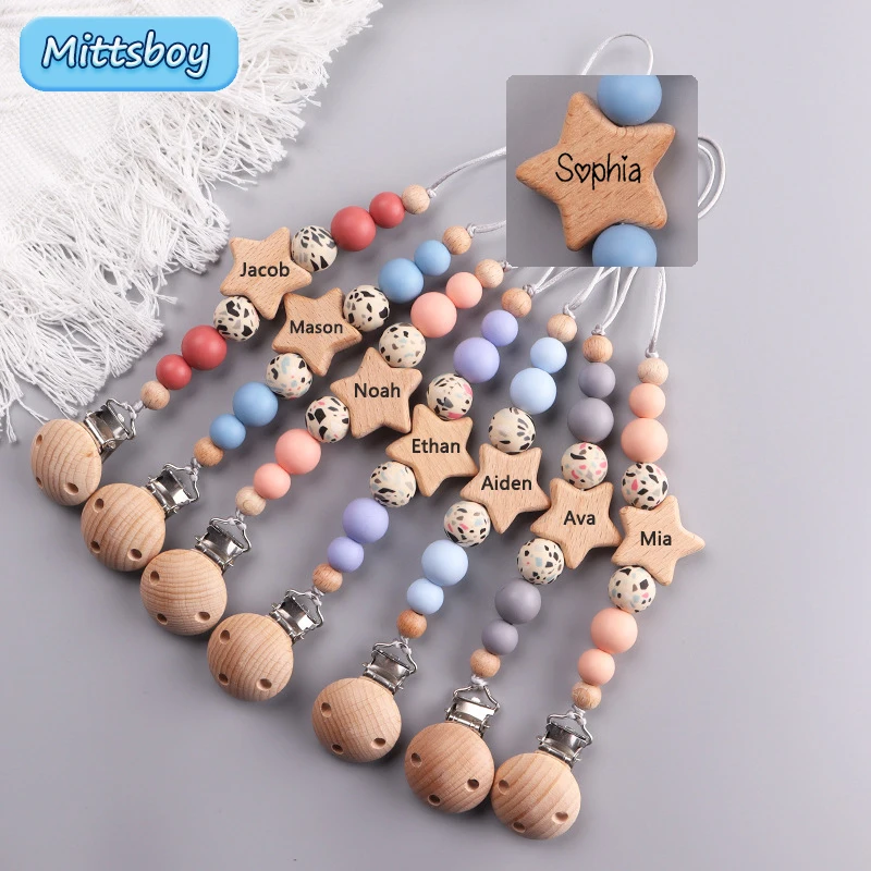 Baby Products Gift - Tétine en Bois avec Nom Personnalisé