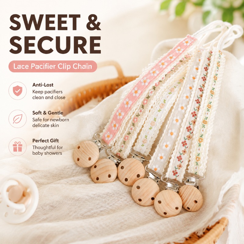 Baby Products To Gift - Chaîne de sucette en dentelle pour