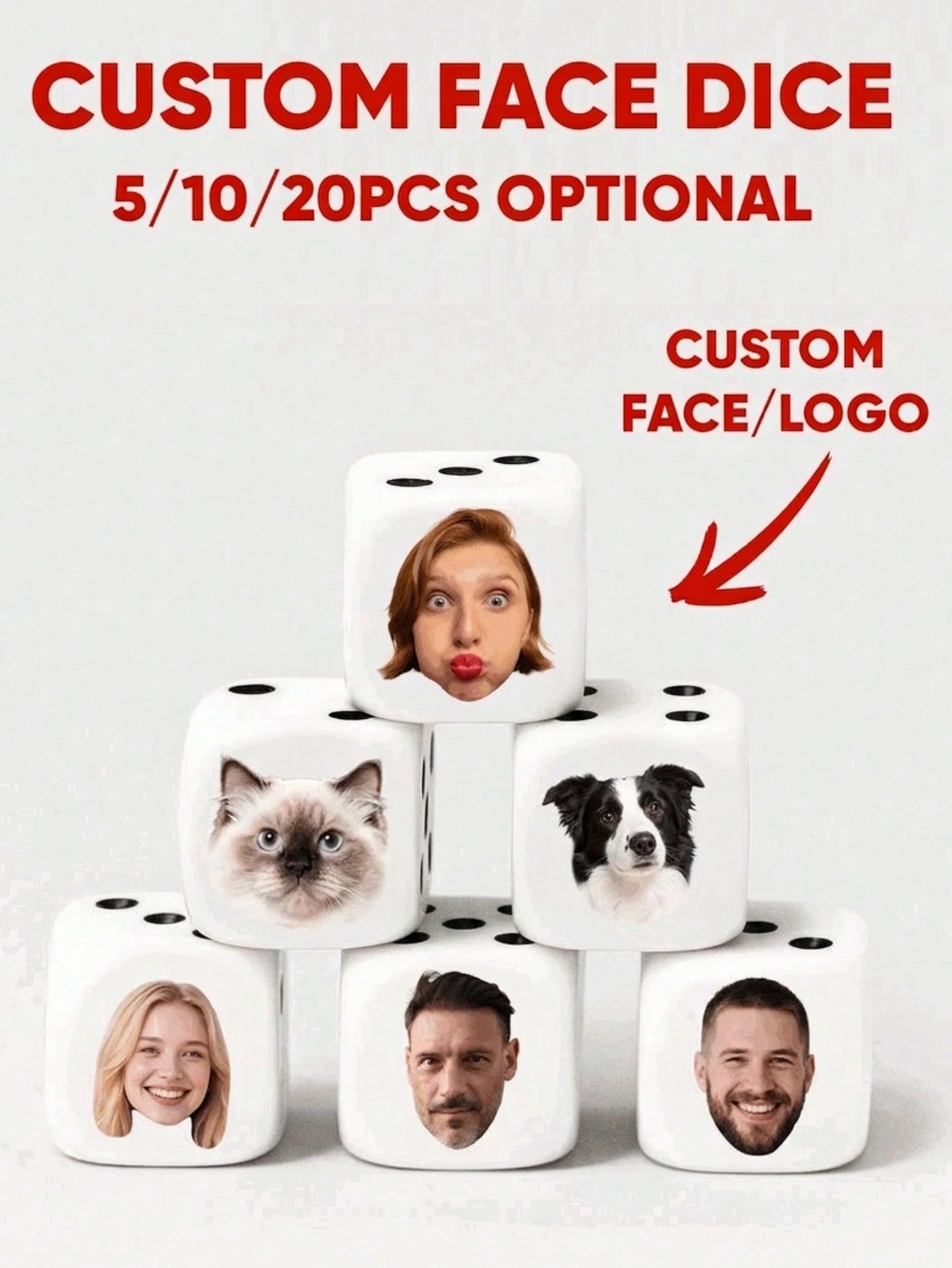 Dés à visage personnalisé, dés - Baby Products Gift avis et prix